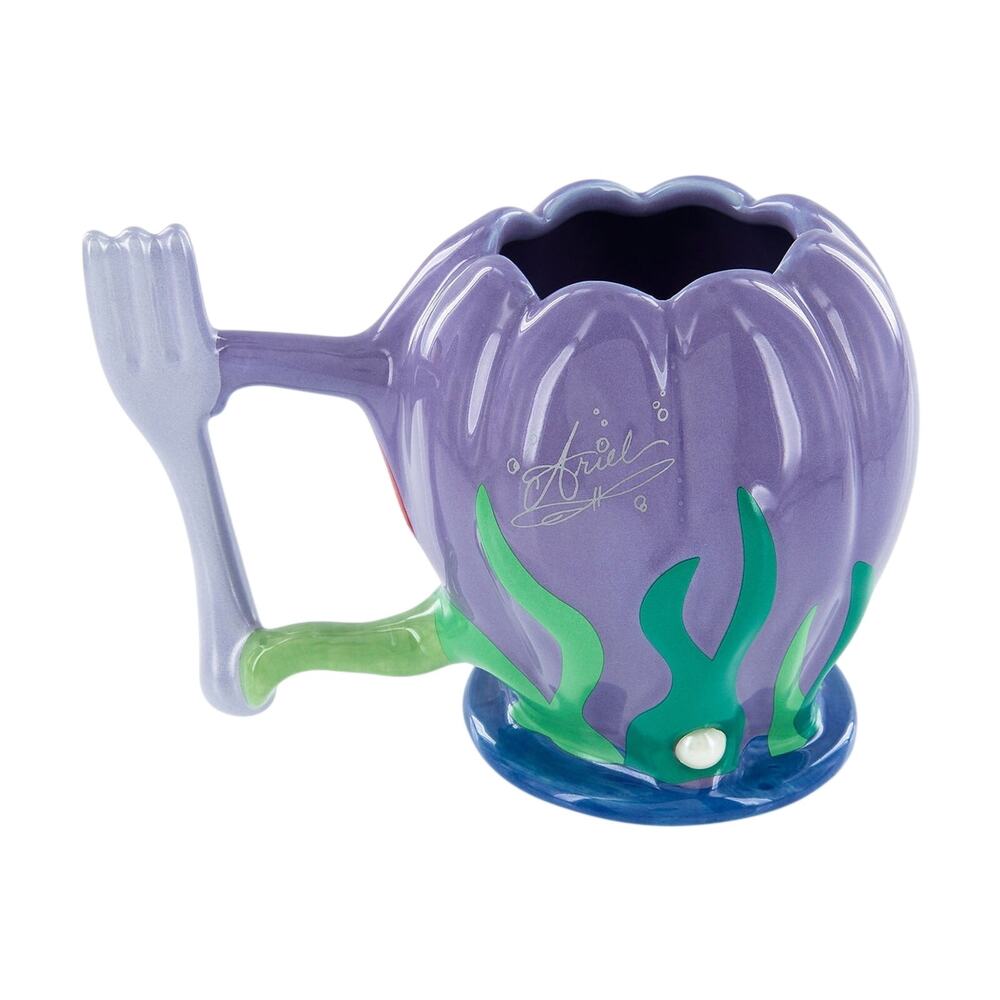 Disney The Little Mermaid Ariel Dinglehopper Ceramic Purple Coffee Mug Cup Vase - Picture 4 of 5